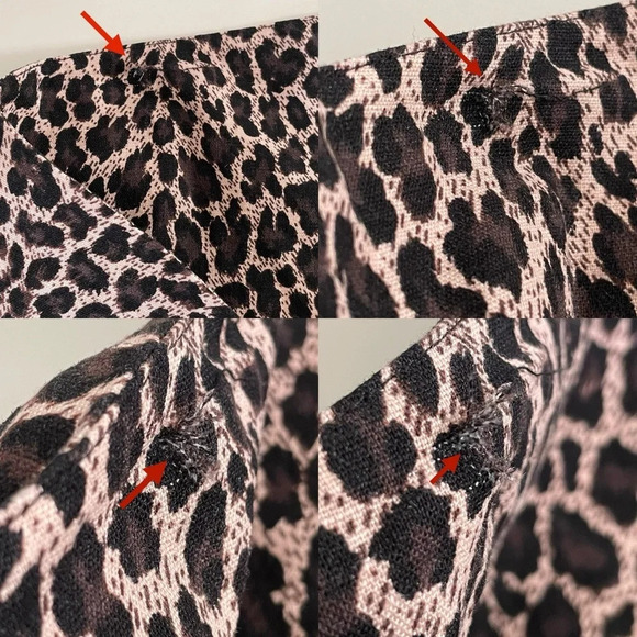 Express Leopard Print Linen Crop Tube Top with Front Tie Women’s Large NWT - Picture 7 of 13